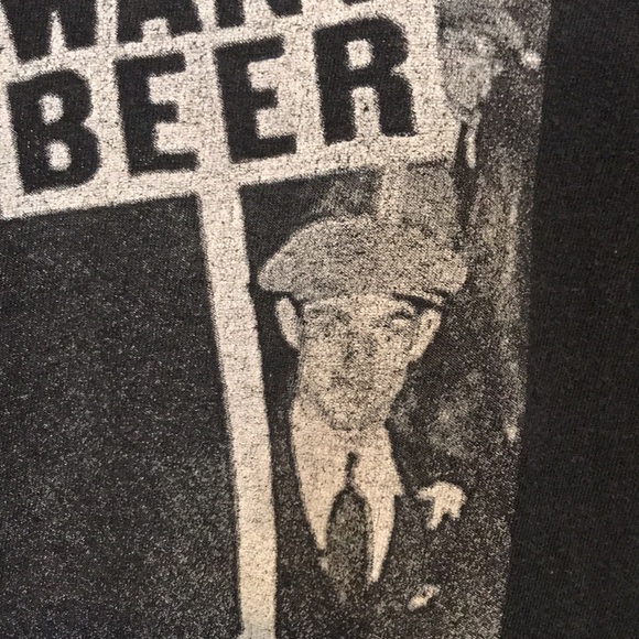 WE WANT BEER men’s prohibition T-shirt size medium black and grey Altrue apparel - Picture 4 of 8